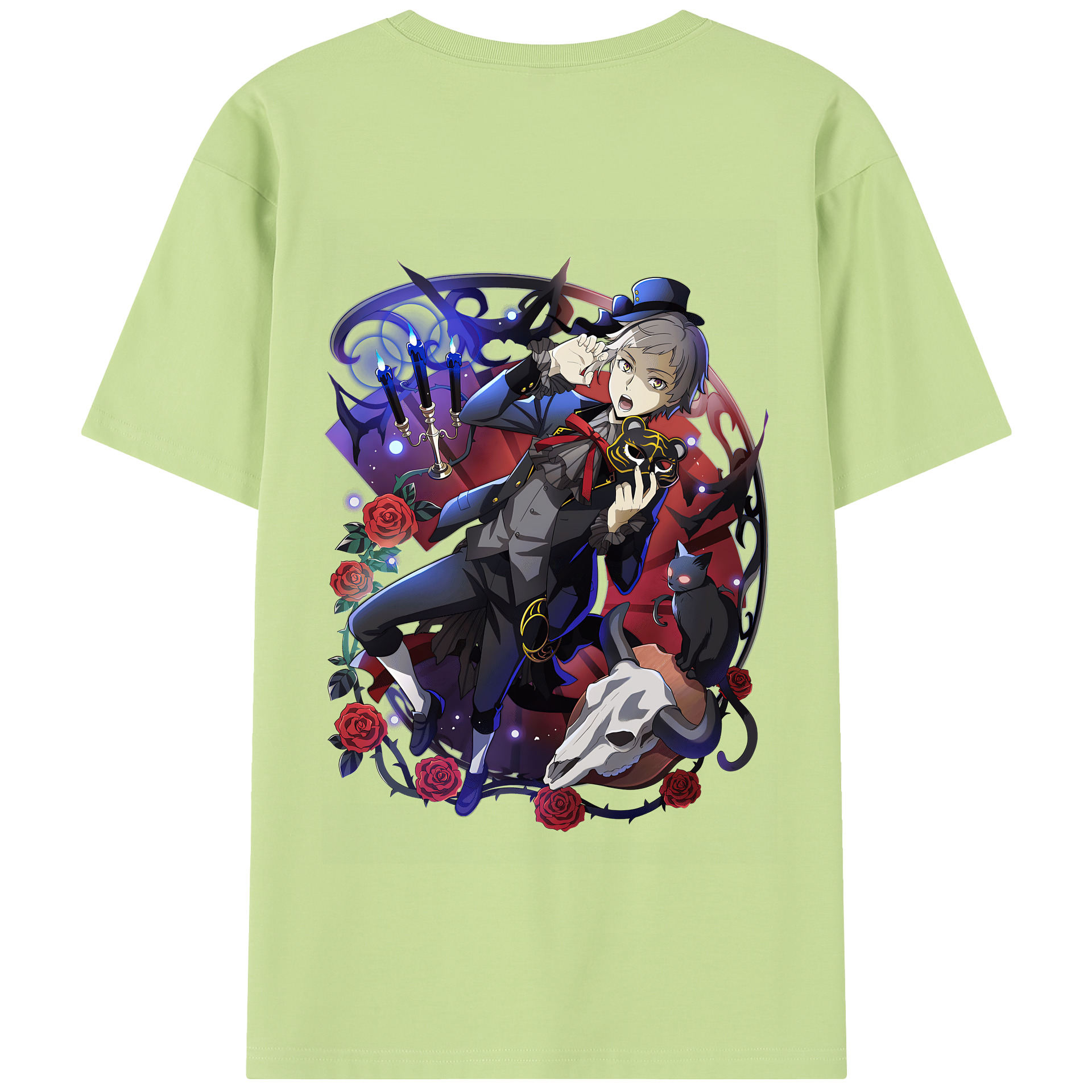 （画像用） 文豪ストレイドッグス Bungo Stray Dogs 綿100％半袖Tシャツ（背面プリント）